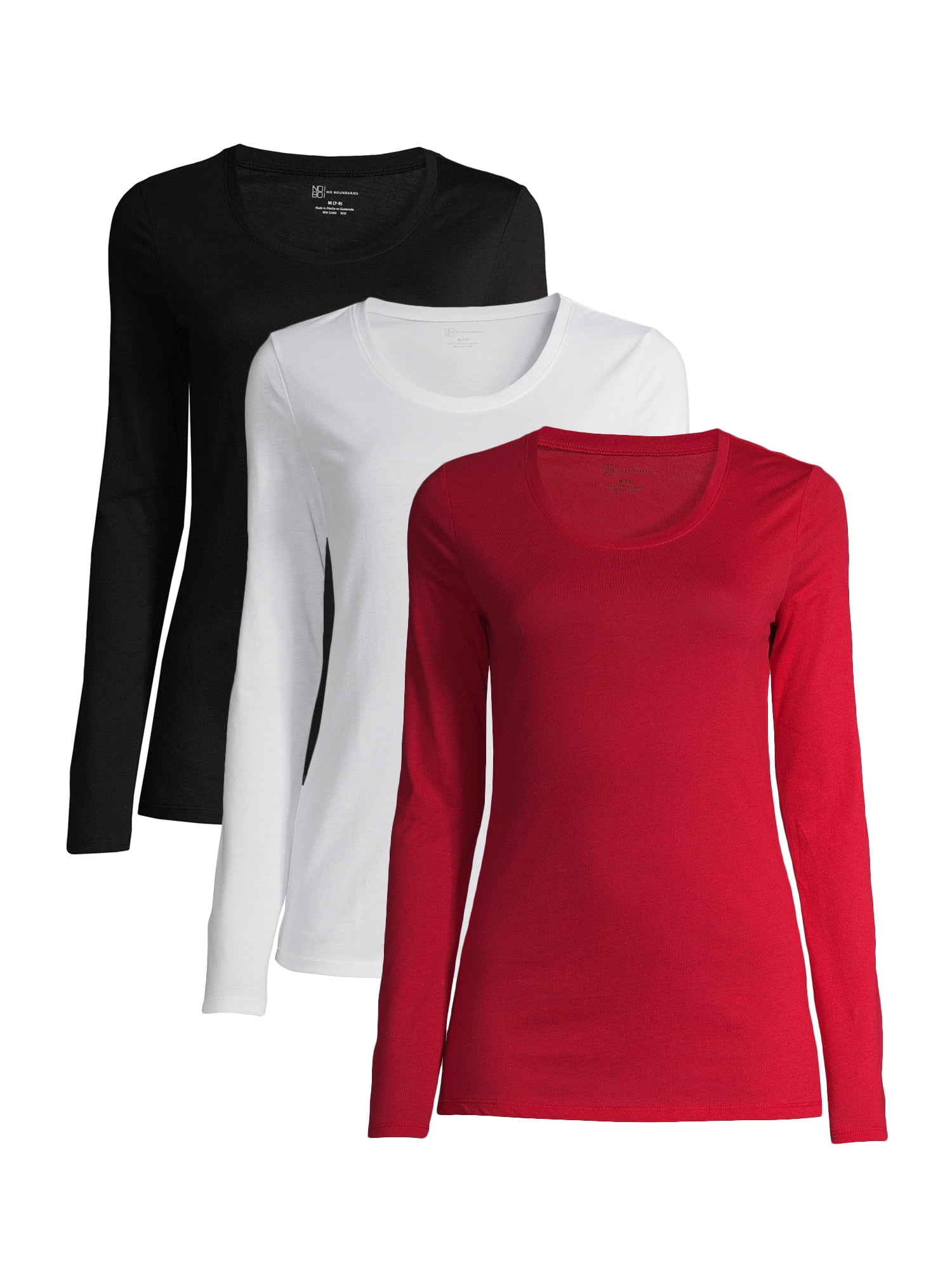 No Everyday Long Sleeve T-Shirt, 3-Pack - Walmart.com