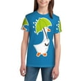 thumbnail image 2 of Fuzoiu Goose Holding an Umbrella Print Youth Short Sleeve T-Shirt,Youth Dry-Fit Active Athletic T-Shirt,Short Sleeve Tops Tees for School, Sports, and Casual Wear, 2 of 6
