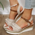 thumbnail image 4 of Mostsola Espadrilles for Women Open Toe Bow Wedge Sandals Casual Summer Beach Shoes Slingback Heels, 4 of 6