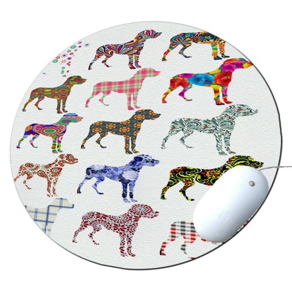 KuzmarK Round Mousepad / Hot Pad / Trivet - Great Dane Dog