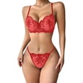 thumbnail image 2 of Lingerie Porte-Jarretelles en Résille Florale Aguichant 2 Pcs, 2 of 8