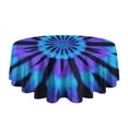 thumbnail image 5 of Blue Purple Tie Dye Pattern Round Tablecloth 60"x60",Wrinkle Wipeable Table Cloth for Kitchen Dining Room Picnic Patio Party, 5 of 6