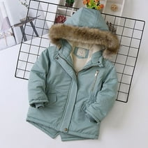 2-14Years Baby Boys Faux Fur Collar Jacket Warm Teen Winter Christmas Jacket for Boys Clothes Thickened Cotton Padded Coat