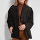 thumbnail image 1 of Blazer para mujer, cuello de color liso, chaqueta de traje informal con botones y bolsillo, blusa de manga larga para mujer, 1 of 8