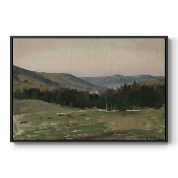 Vintage Landscape-CCCXCIV By Wexford Home Framed in Black Wood Gallery Wrapped Canvas 17 in. x 25 in.