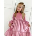thumbnail image 6 of TAIAOJING Kids Little Girls Daily Dress Autumn Long Sleeve Solid Irregular Princess Dress Ruffle Casual Party Dresses Outfits Clothes, 6 of 7