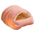 thumbnail image 1 of Cueva para mascotas acogedora, suave, multifuncional, cálida, práctica y lavable. Cama para mascotas y gatos. Rosa Blanco L, 1 of 8
