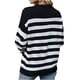 thumbnail image 4 of Suéter de manga larga informal de moda con cuello redondo y rayas en contraste para mujer Fridja  hjk902, 4 of 6