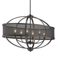 thumbnail image 1 of Golden Lighting 3167-LP BLK-BLK Colson Linear Pendant with Pewter Shade, Matte Black, 1 of 4