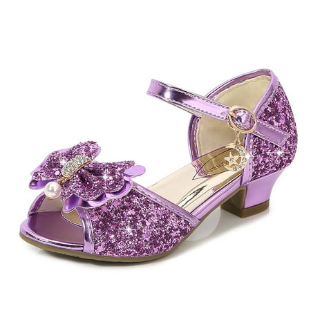 

Girls Dress Shoes Wedding Party Heel Mary Jane Princess Flower Shoes