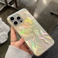 thumbnail image 3 of Laser Dazzling Pleated Aurora Water Ripple Phone Case For iPhone 16 15 14 13 12 11 Pro Max XS XR 7 8 Plus Fantasy Glitter Cover tzw, 3 of 5
