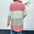 thumbnail image 3 of Women's Plus Size Cardigan Sweater Colorblock Open Front Knit Long Cardigan 2024 Fall Boho Causal Coat Outwears, 3 of 6