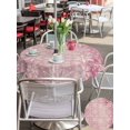 thumbnail image 4 of Outdoor Tablecloth with Umbrella Hole and Zipper, Christmas Round Table Cloth 60 Inch Waterproof Tablecloth, Pink Watercolor Snowflakes Pattern Winter Picnic Table Cover for Patio Camping, 4 of 7