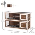 thumbnail image 2 of 2 Tier Wooden Rabbit Hutch Bunny Pet House Wooden Coop Run, Brown, 2 of 7