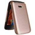 thumbnail image 4 of Case for Alcatel TCL Flip 2 Phone (2022), NakedcellPhone [Grid Texture] Slim Hard Shell Protector Cover for T408DL / TFALT408DCP - Rose Gold Pink, 4 of 7