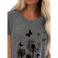 thumbnail image 4 of Gvmfive Women Short Sleeve Tunic Tops Casual Short Sleeve T Shirt Dandelion Print Loose Tee Blouse, 4 of 5