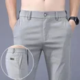 thumbnail image 2 of Pantalones para hombre, pantalones casuales formales de negocios para hombre, corte entallado, negros, elegantes, estilo Harajuku, poliéster, tendencia, venta de ropa de calle, novedad de verano, 2 of 5