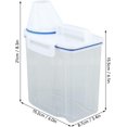 thumbnail image 2 of HUGFEGWE Rice Storage Container, Plastic Rice Dispenser Bin with Measuring Cup, Airtight Grain Dispenser with Claer Scale, Clear Kitchen Food Dispenser for Rice, Beans, Grains, Small Dry CA919-108021, 2 of 9