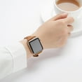 thumbnail image 4 of WFEAGL Leather Band Compatible Apple Watch Band 42mm 44mm 45mm Brown/Gold, 4 of 4