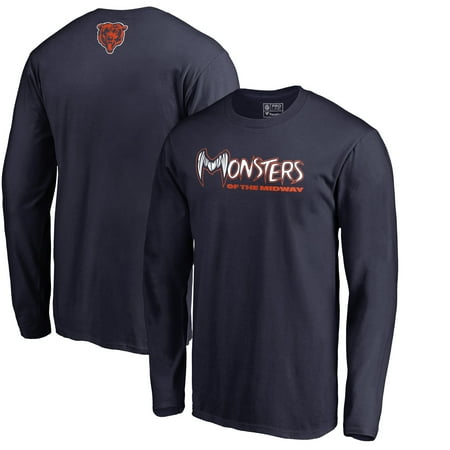 Men s Navy Chicago Bears Monsters Long Sleeve T-Shirt