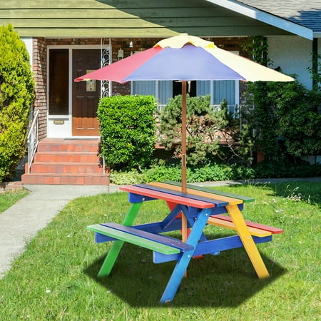 tavolo ombrellone bambini panchina pieghevoli multiuso cortile costway bancs parasol kretail pique nique