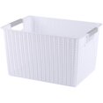 thumbnail image 1 of HANAMYA Organisateur de Panier de Rangement avec Poignée de 12 Litres en Blanc (Lot de 4), 1 of 4