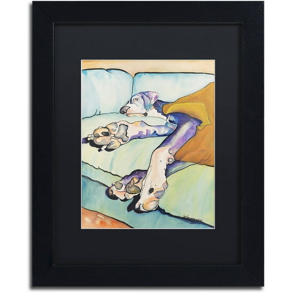 Trademark Fine Art "Sweet Sleep II" Canvas Art by Pat Saunders-White, Black Matte, Black Frame