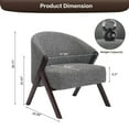 thumbnail image 3 of Danolapsi Accent Chair Mid Century Modern Chair Teddy Velvet Living Room Chairs with Wood Frame,Comfy Upholstered Reading Side Chair Easy Assembly,Reading Chair and Lounge Chair for Bedrooms/Studios, 3 of 7