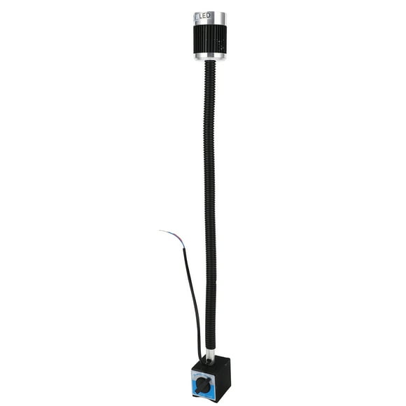 "Adjustable Magnetic LED Work Light with Flexible Arm for CNC Lathe & Workshop - 5W 220V Soft White Illumination"
