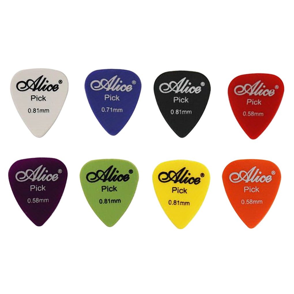 Guitar Picks Holder with 20pcs Acoustic Electric Guitar Picks Variety Pack Mixed Thickness Picks 0.58mm 0.71mm 0.81mm 0.96mm Guitar Plectrums Bag Case Gift for Guitar Players Kids 