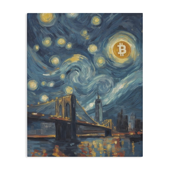 Stupell Industries Art Deco Iconic Blockchain Moonlight Canvas Art, 16 x 20, by Svetlana Aleynikova