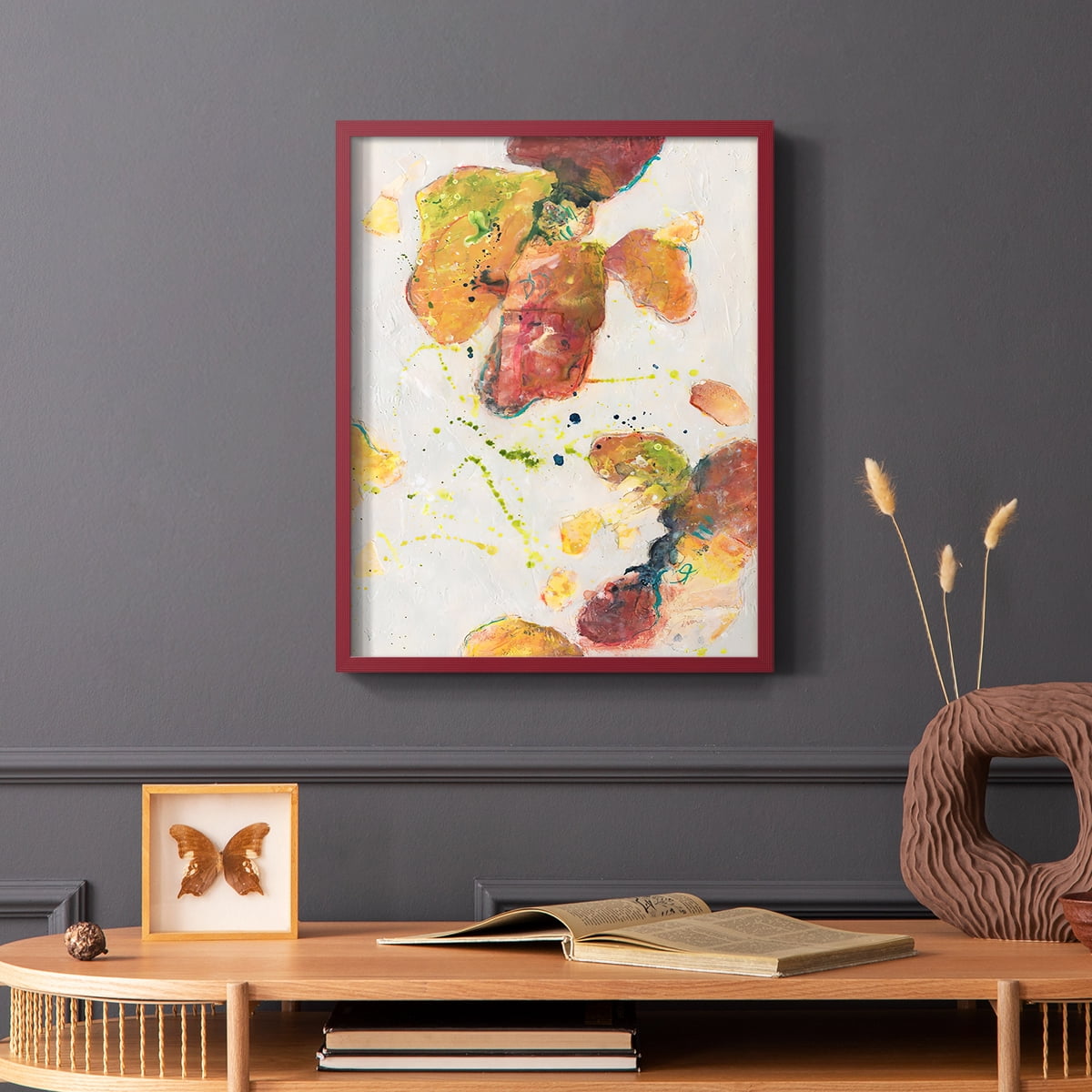 Attracting Love II Framed Print in Red Solid Wood Framed Print No Nail Hanging