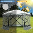 thumbnail image 4 of HOTEEL 12x12ft Pop-up Gazebo EZ Set-up Camping Canopy Tent with 6 Sides Mosquito Netting, Waterproof, UV Resistant, Portable Screen House Room, Outdoor Party Tent with Carry bag, Ground Spike, Gray, 4 of 13