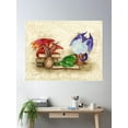 thumbnail image 2 of Dragons In The Library Poster Wall Art, Modern Wall Decor For Living Room Bedroom, 8x12 UNFRAMED, 2 of 3