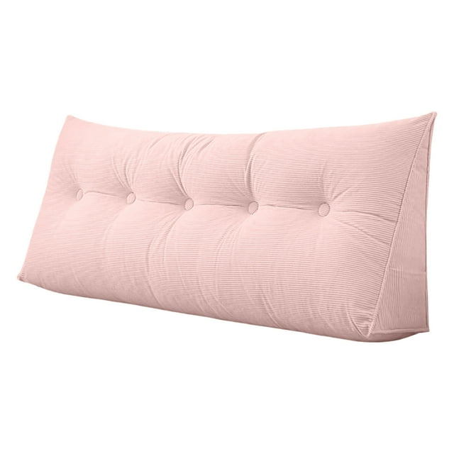 Triangular Headboard Pillow - Wedge Shaped Backrest Support Pillow for Dorm Beds with Side Pockets, Reading Bolster Cushion for College Students, Bed Wedge