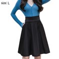 thumbnail image 2 of Falda Skater Plisada Lisa Acampanada Mini Cintura Casual,Negro,L, 2 of 6