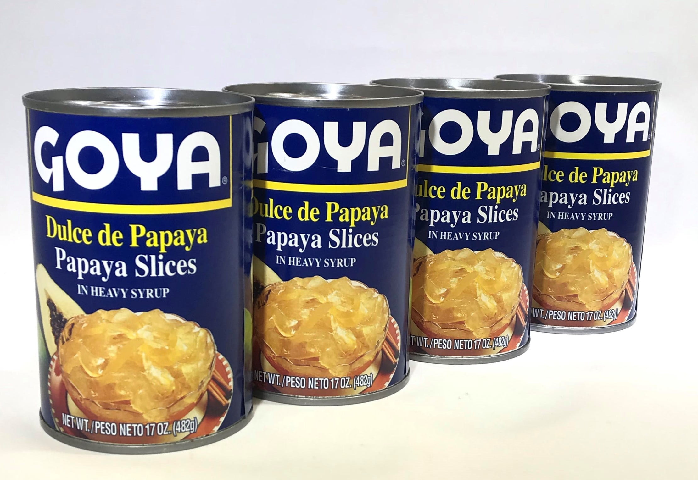 Goya Dulce de Papaya (Papaya slices in heavy syrup) 4 pack, 17oz each