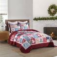 thumbnail image 2 of MarCielo  3 Pcs Festive Christmas Quilt Bedspread Set Holiday Bedding C104 King, 2 of 5