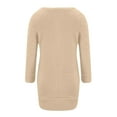 thumbnail image 4 of 2025 Charella Women's Oversize Fuzzy Pullover Sweatshirt Winter Warm Long Coat with Pockets Beige,L, 4 of 5