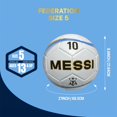 thumbnail image 4 of Pelota de fútbol Icon Sports Messi AFA licenciada, tamaño 5, blanca, 4 of 6