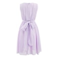 thumbnail image 2 of iEFiEL Kids Flower Girls Chiffon Dress Ruched Neckline Ball Gown Juniors Bridesmaid Dress Lavender 10, 2 of 7