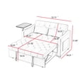thumbnail image 7 of Velvet Sleeper Sofa Bed with Side Table, 3-in-1 Pull Out Loveseat with Adjustable Backrest, Modern Futon Couch with 2 Pockets and Pillows, Convertible Small Love Seat for Living Room, Bedroom, Grey, 7 of 7