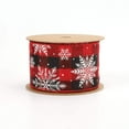 thumbnail image 4 of LaRibbons 2 1/2" Wired Ribbon | "Check Snowflake" Black/Red/White | 10 Yard Roll, 4 of 6