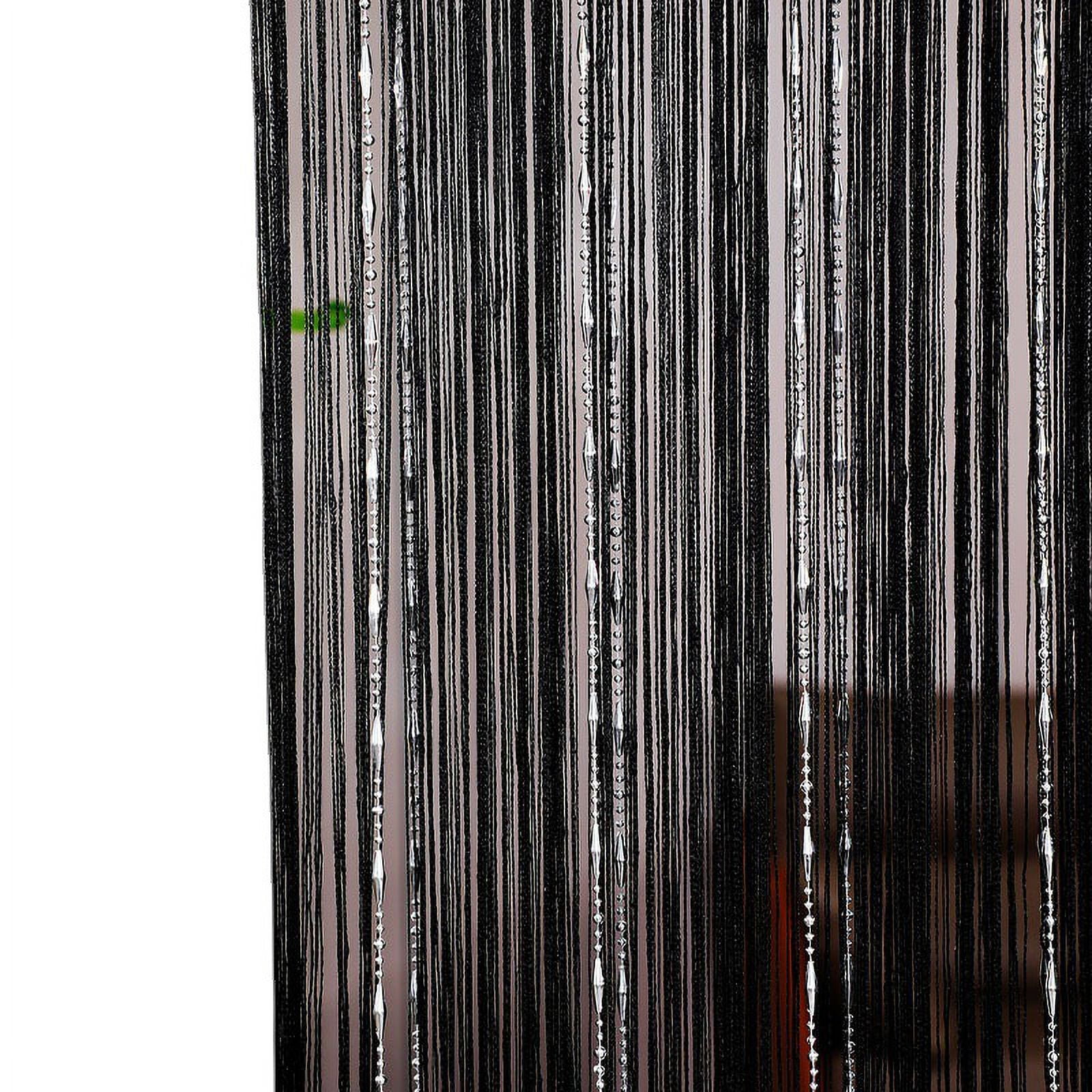 Beaded String Curtain, Crystal Tassel Thread Curtain for Doorway & Window Partition Decor-Champagne