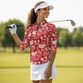 thumbnail image 4 of Uorisanigo Cute Heart Womens Golf Shirt Quick Dry Casual Women's 3/4 Sleeve Athletic Golf Shirts Quarter Zip Workout Tops Comfortable Fashionable Tennis Tops Workout Sports, 4 of 7