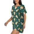 thumbnail image 2 of Bixox Women's Cute Shiba Printed Pajama Set 2 Piece Lounge Set Top and Shorts Soft Pajamas, Shorts with Pockets, 2 of 7
