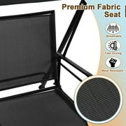 Costway 2-Seat Patio Swing Porch Swing with Adjustable Canopy for Garden Black