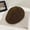 Coffee, variant on Beret Cap for Men Classic Western Wide Upturned Brim Cowboy Hat Western Silhouette with Leather Metal Embellishments