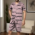 thumbnail image 2 of SnZhen Button up Shirt Men Casual Turndown Button Turndown Print Short Sleeve Blouse And Pants Set, 2 of 5