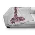 thumbnail image 3 of Letter I Soft Flannel Fleece Blanket, Initial Letter I with Colorful Blooming Bouquet Daisies Realistic Looking Flowers, Cozy Plush for Indoor and Outdoor Use, 60" x 80", Pink Green, by Ambesonne, 3 of 6